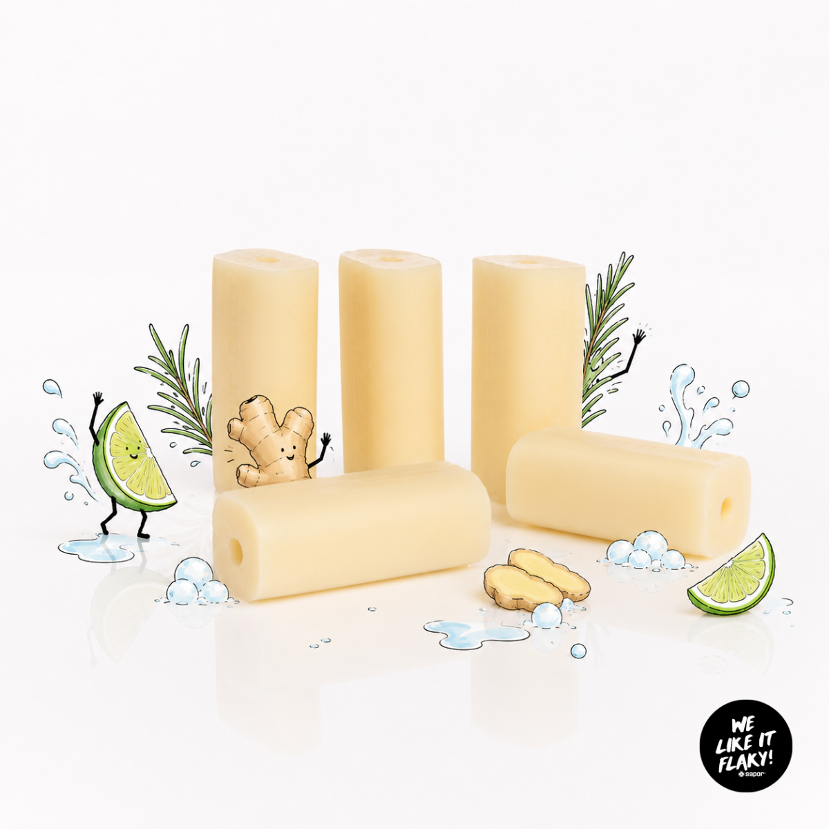 SAPOR Trockenseife - Ingwer Rosmarin Limette - Hair & Body