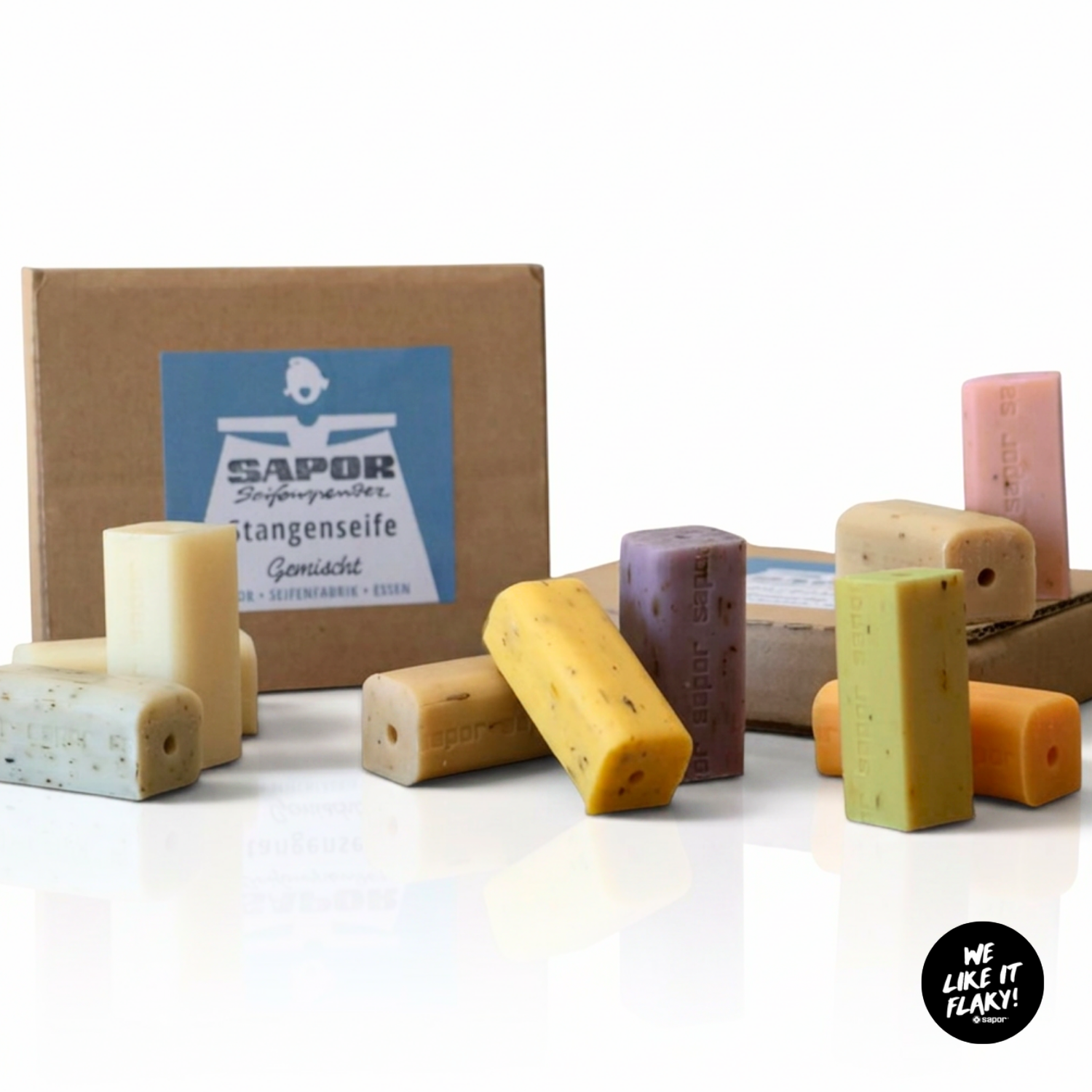 Seife, Kräuter, Pastellfarben, Stückseife, Boxenverpackung
